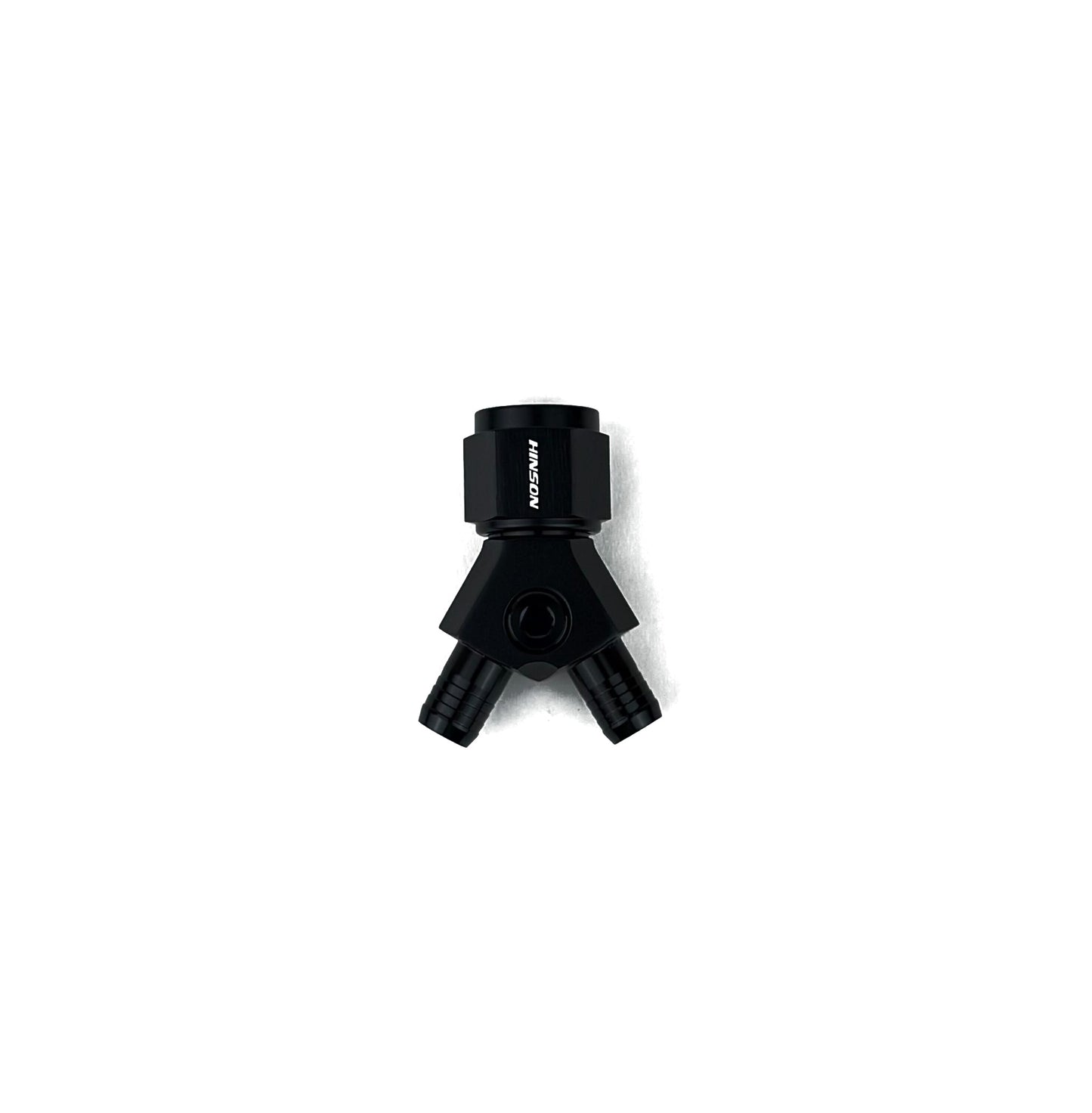 8AN to 10mm Y-Adapter Black Anodized Billet Fuel Distribution Fitting (view 4)