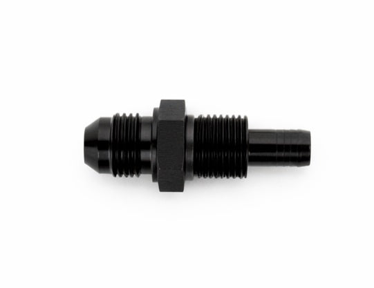 8AN to 10mm Straight Bulkhead Adapter Black with Jam Nut & Crush Washers (view 2)