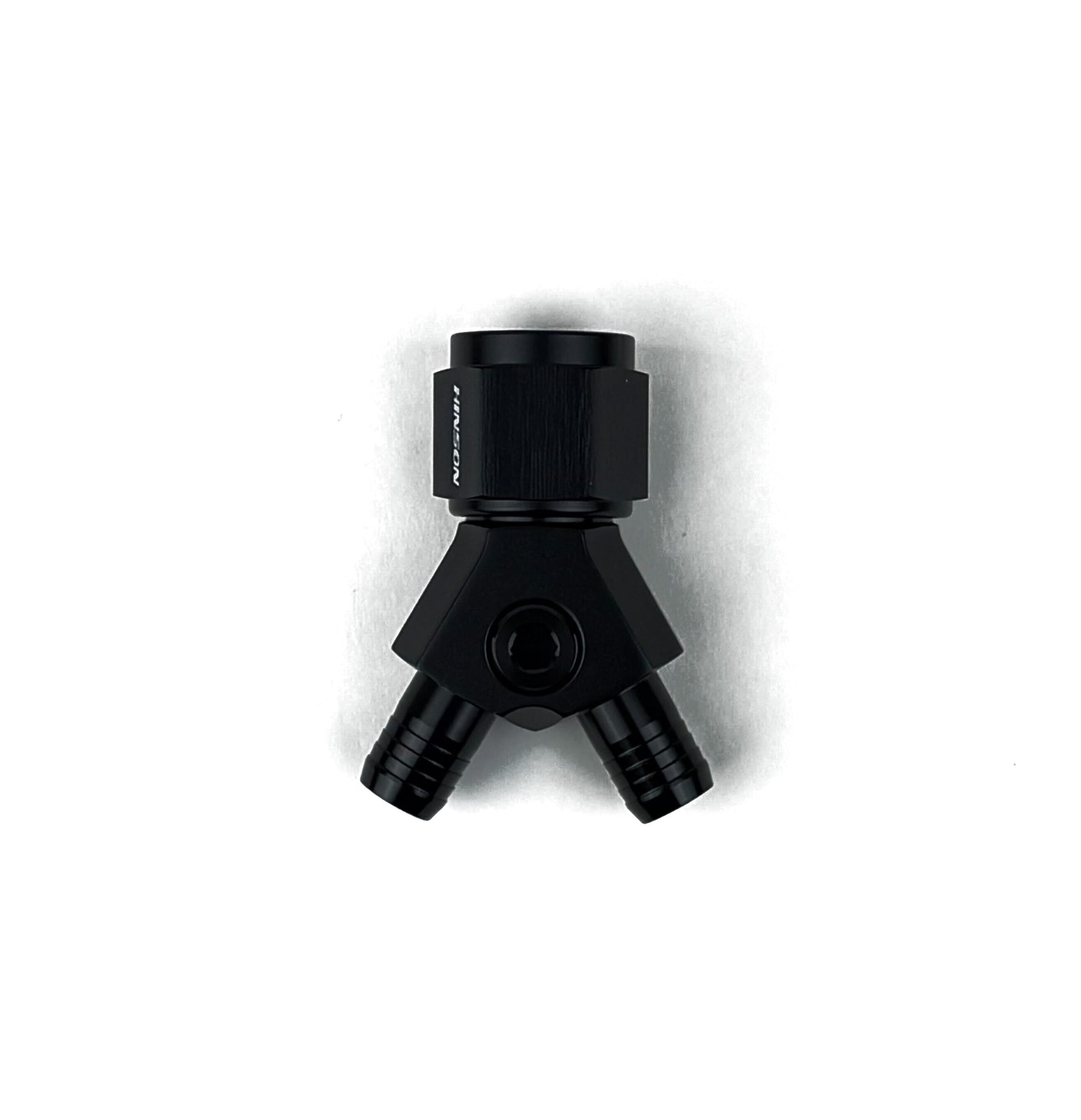8AN to 10mm Y-Adapter Black Anodized Billet Fuel Distribution Fitting