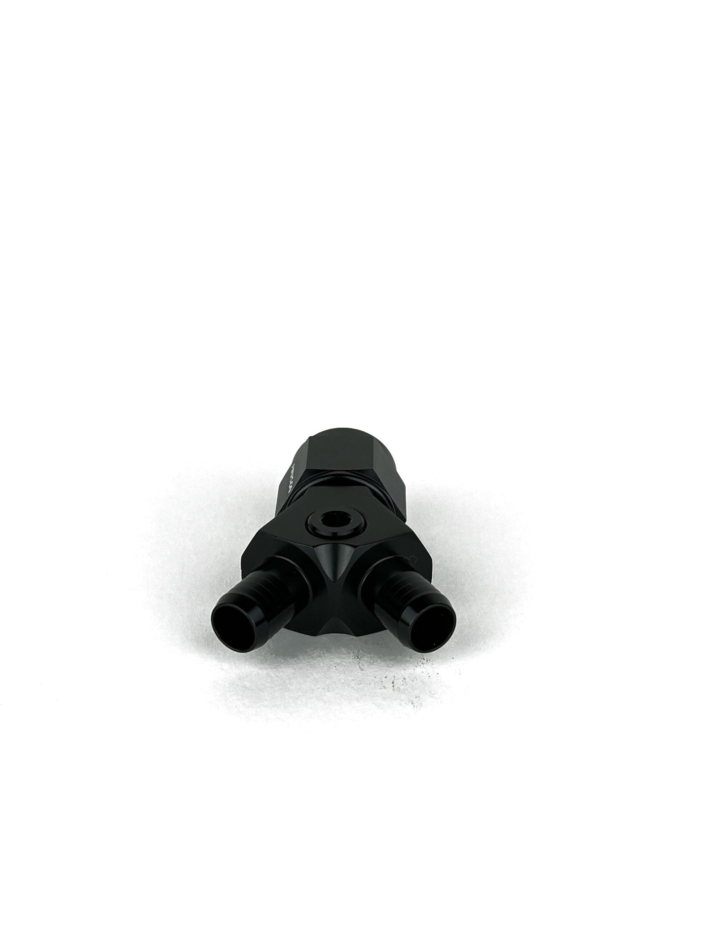8AN to 10mm Y-Adapter Black Anodized Billet Fuel Distribution Fitting (view 3)