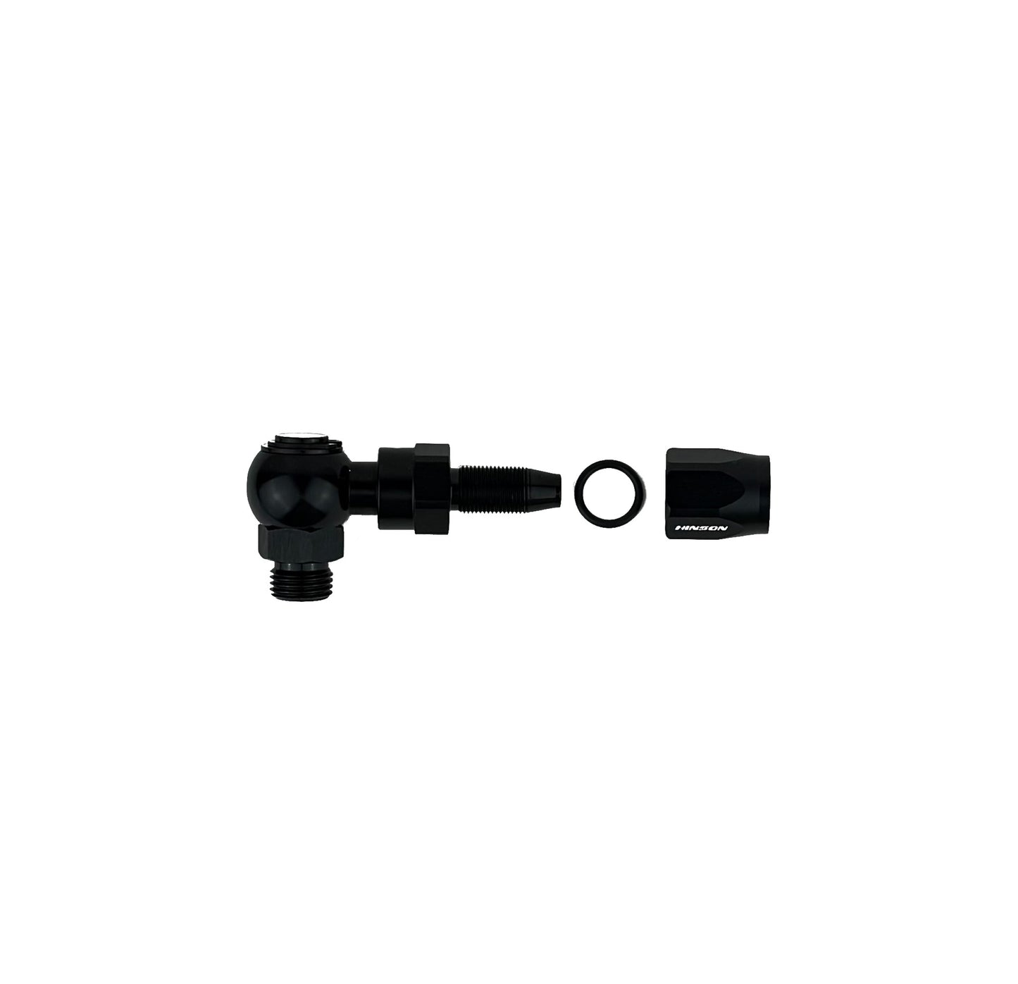 Hinson Motorsports banjo hose end PTFE black 6AN ORB male E85 safe (view 2)